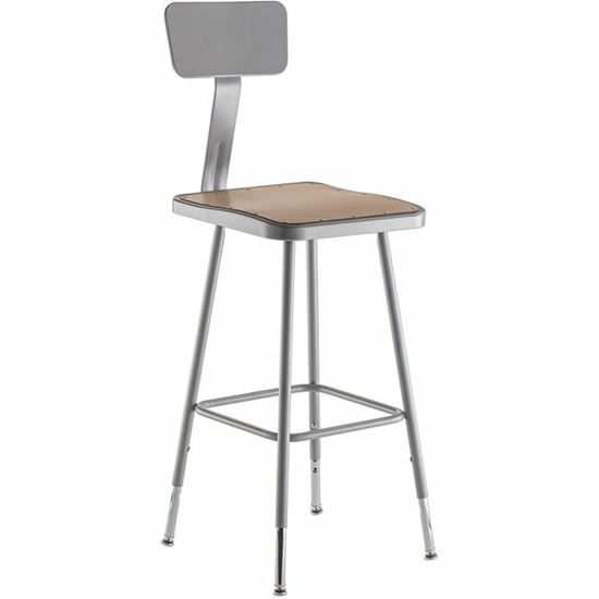 National Public Seating 6300 Series Heavy-Duty Square-Seat Stools 1