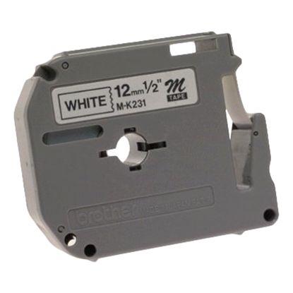 BROTHER 1/2" M TAPE - BLACK/WHITE Paper and Access. 1