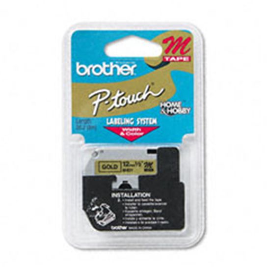 BROTHER 1/2" M TAPE - BLACK/GOLD Paper and Access. 1