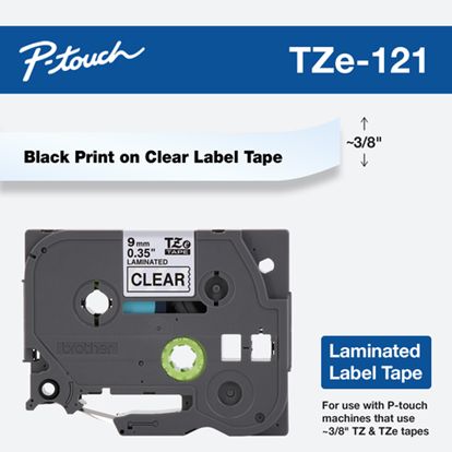 BROTHER 3/8" TZE TAPE - BLACK/CLEAR Paper and Access. 1