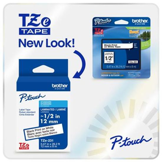 BROTHER 3/8" TZE TAPE - BLACK/WHITE Paper and Access. 1