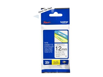 BROTHER 1/2" TZE TAPE - BLACK/WHITE Paper and Access. 1
