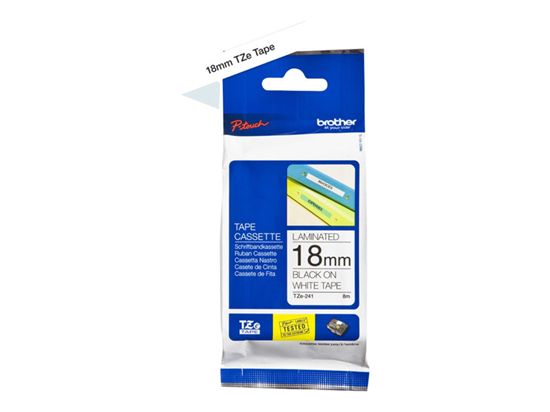 BROTHER 3/4" TZE TAPE - BLACK/WHITE Paper and Access. 1