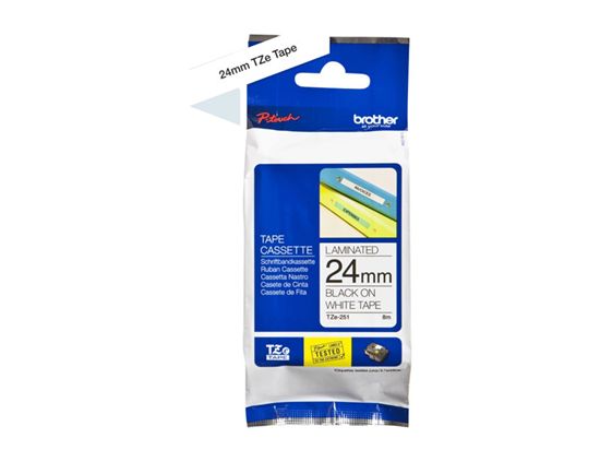 BROTHER 1" TZE TAPE - BLACK/WHITE Paper and Access. 1