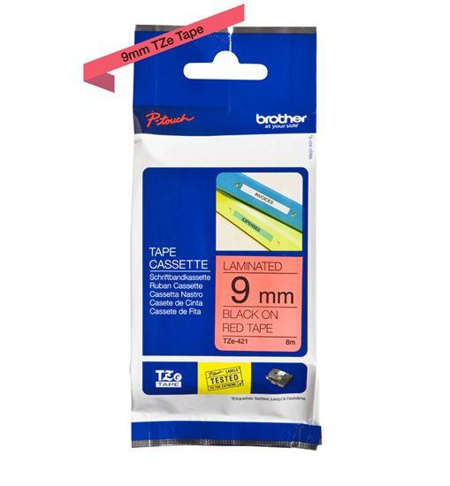 BROTHER 3/8" TZE TAPE - BLACK/RED Paper and Access. 1
