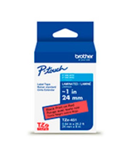 BROTHER 1" TZE TAPE - BLACK/RED Paper and Access. 1