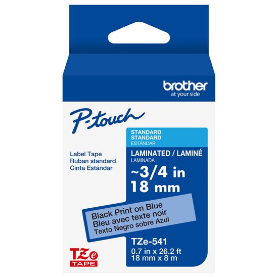BROTHER 3/4" TZE TAPE - BLACK/BLUE Paper and Access. 1