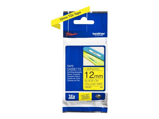 BROTHER 1/2" TZE TAPE - BLACK/YELLOW Paper and Access. 1