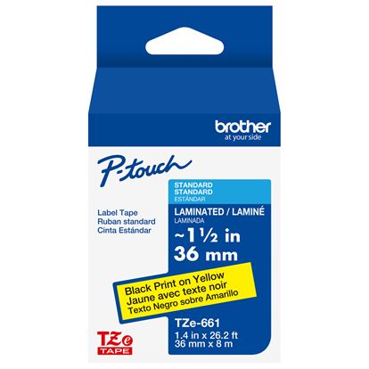 BROTHER 1.5" TZE TAPE - BLACK/YELLOW Paper and Access. 1