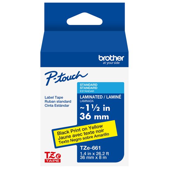 BROTHER 1.5" TZE TAPE - BLACK/YELLOW Paper and Access. 1