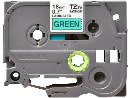 BROTHER 3/4" TZE TAPE - BLACK/GREEN Paper and Access. 1