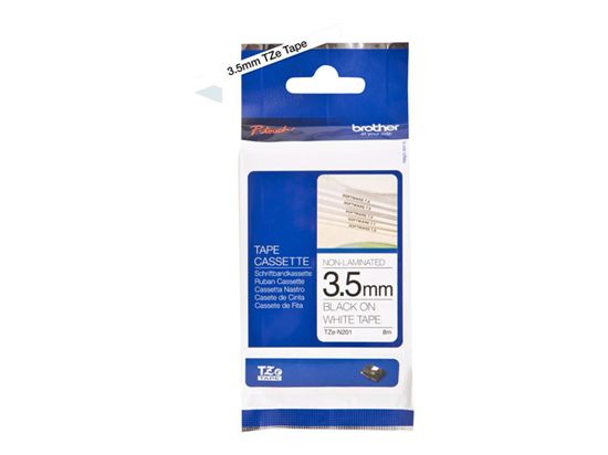BROTHER 9/64" TZETAPE - BLACK/WHITE Paper and Access. 1