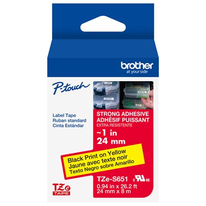 BROTHER 1" TZE TAPE - YELLOW Paper and Access. 1