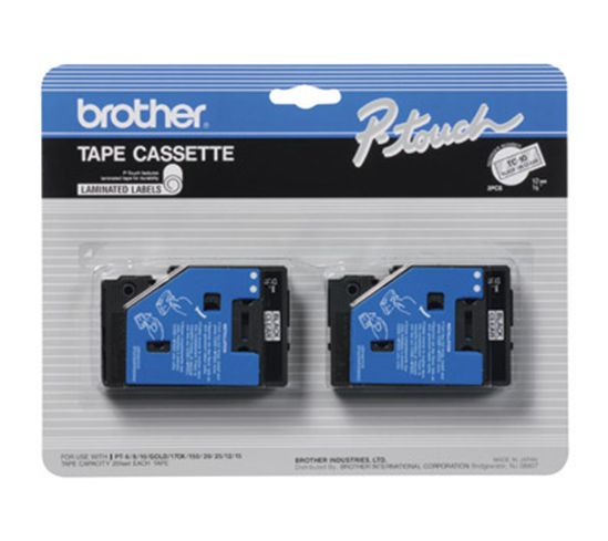 BROTHER 1/2" TC TAPES - BLACK/CLEAR Paper and Access. 1