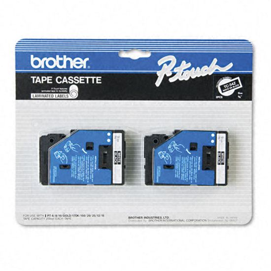 BROTHER 3/8" TC TAPES - WHITE/BLACK Paper and Access. 1
