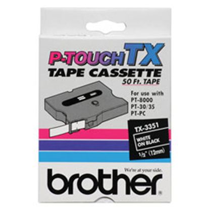 BROTHER 1/2" TX TAPE - WHITE/BLACK Paper and Access. 1