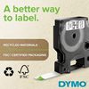DYMO IND PERMANENT POLY - BLACK/METALLIC IND LABELS - 18' 5