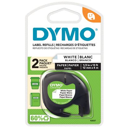 DYMO LT PAPER LABELS - BLACK LT LABELS - 13'  page yield 1