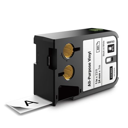 DYMO XTL VINYL LABELS - BLACK/WHITE XTL LABELS - 23' 1