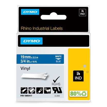 DYMO IND VINYL LABELS -  IND LABELS - 18' 1