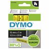 DYMO D1 STANDARD LABELS - BLACK/YELLOW D1 LABELS - 23' 2