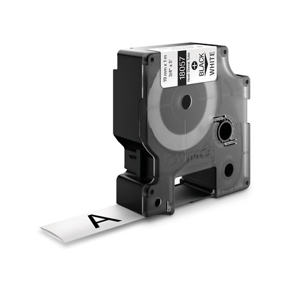 DYMO IND HEAT SHRINK - BLACK/WHITE IND LABELS - 5' 1