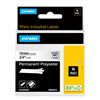 DYMO IND PERMANENT POLY - BLACK/CLEAR IND LABELS - 18' 2