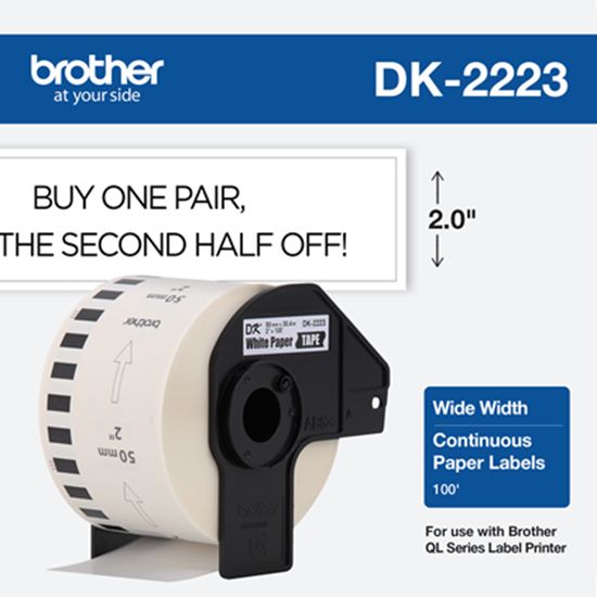 SW PREM BRT DK2223 WHITE - WHITE Paper and Access. - 100FT page yield 1