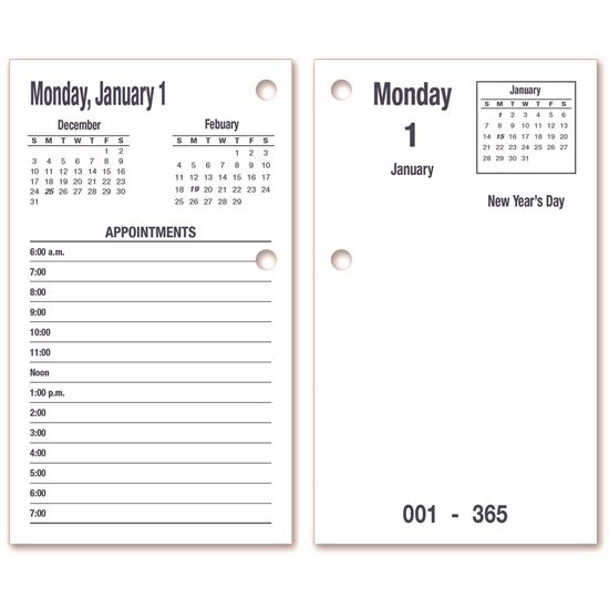 7510016648800, SKILCRAFTDAYMAX Type II Calendar Pad, 6 x 3.5, White/Blue Sheets, 12-Month (Jan to Dec): 2026 1