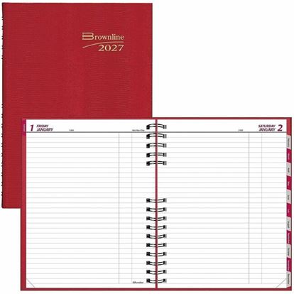 Brownline CoilPro Daily Planner, 10" x 7-7/8" , English, Red 1