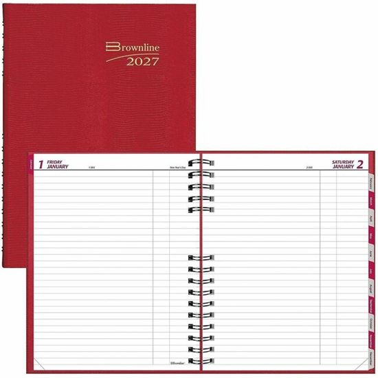 Brownline CoilPro Daily Planner, 10" x 7-7/8" , English, Red 1