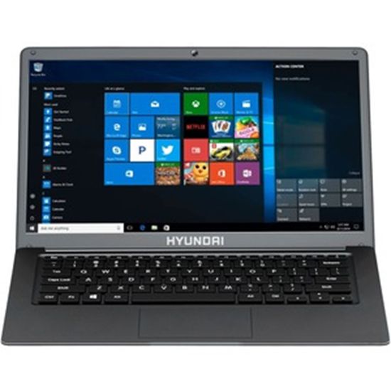 Hyundai HyBook IntelÂ® CeleronÂ® N N4020 Laptop 14.1" HD 4 GB LPDDR4-SDRAM 128 GB SSD Wi-Fi 5 (802.11ac) Windows 10 Pro Black 1