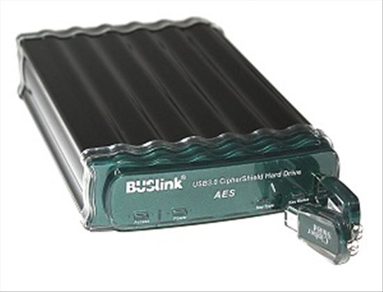 BUSlink CipherShield USB 3.0 FIPS 140-2 AES 256-bit 5TB external hard drive 5000 GB Black, Green, Metallic1