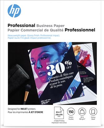 HP Professional Business Paper, Glossy, 48 lb, 8.5 x 11 in. (216 x 279 mm), 150 sheets1