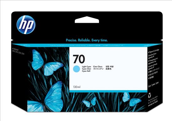 HP 70 130-ml Light Cyan DesignJet Ink Cartridge1