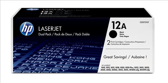 HP 12A 2-pack Black Original LaserJet Toner Cartridges1