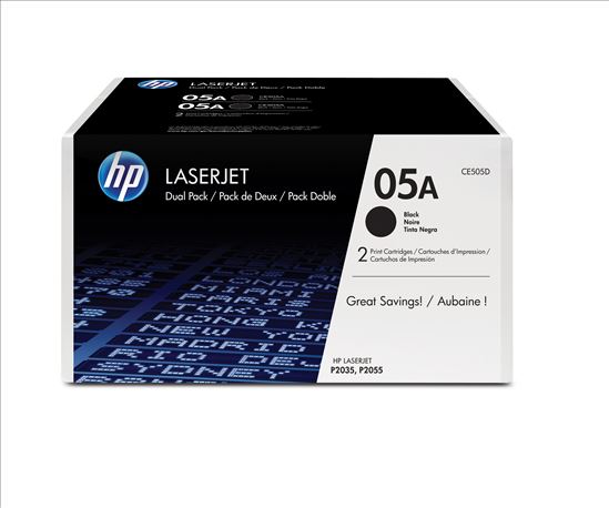 HP 05A 2-pack Black Original LaserJet Toner Cartridges1