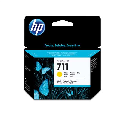 HP 711 3-pack 29-ml Yellow DesignJet Ink Cartridges1