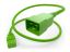 Picture of Unirise PWCD-C19C20-20A-08F-GRN power cable Green 94.5" (2.4 m) C19 coupler C20 coupler