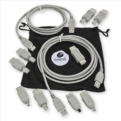 Emerge ETCABLEKIT6 USB cable 114.2" (2.9 m) USB 2.0 Gray1