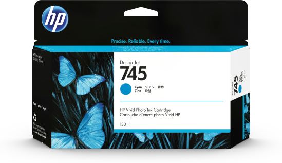 HP 745 130-ml DesignJet Cyan Ink Cartridge1