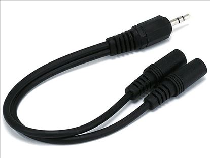 Monoprice 667 audio cable 6" (0.152 m) 2 x 3.5mm 3.5mm Black1