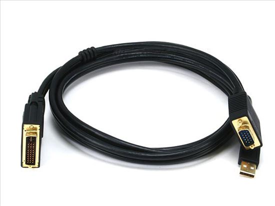 Monoprice 3036 video cable adapter 70.9" (1.8 m) VGA (D-Sub) DVI Black1