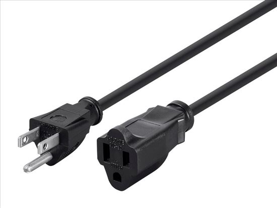 Monoprice 5296 power cable Black 11.8" (0.3 m) NEMA 5-15P NEMA 5-15R1