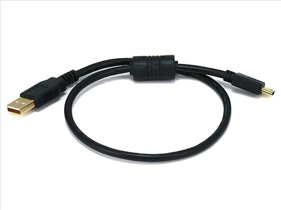 Monoprice 5446 USB cable 18" (0.457 m) USB 2.0 USB A Mini-USB B Black1