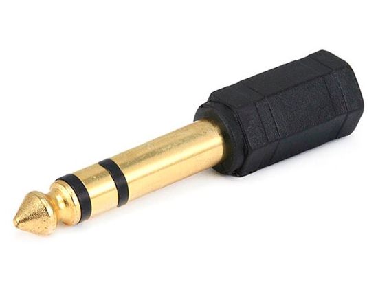 Monoprice 7139 cable gender changer 6.35 mm TRS 3.5 mm TRS Black, Gold1