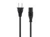 Monoprice 7672 power cable Black 70.9" (1.8 m) NEMA 1-15P C7 coupler2
