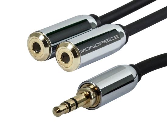 Monoprice 10145 audio cable 5.98" (0.152 m) 3.5mm 2 x 3.5mm Black1