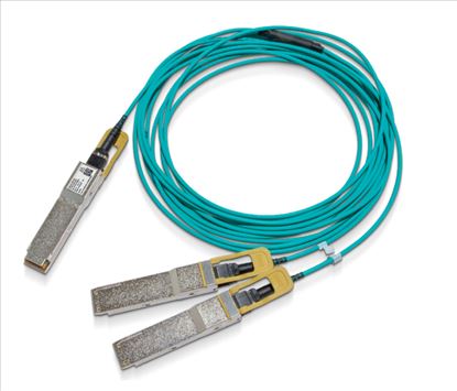 Mellanox Technologies MFS1S50-H005E fiber optic cable 196.9" (5 m) QSFP56 2x QSFP56 Aqua color1