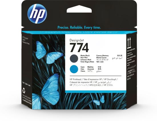 HP 774 Matte Black/Cyan DesignJet Printhead1